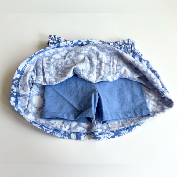 Cat & Jack Blue and White Floral Pattern SKORT with Drawstring - Toddler Girl 3T - Picture 3 of 6